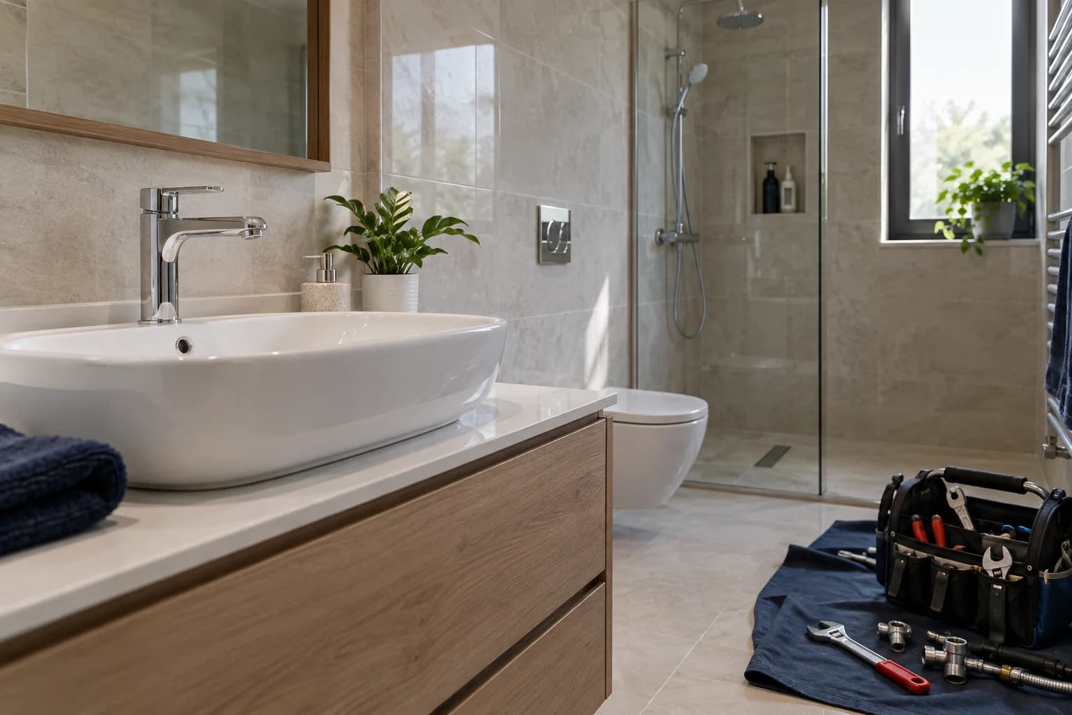 Banyo ve Mutfak Tesisatı konusunu anlatan uygulama görseli